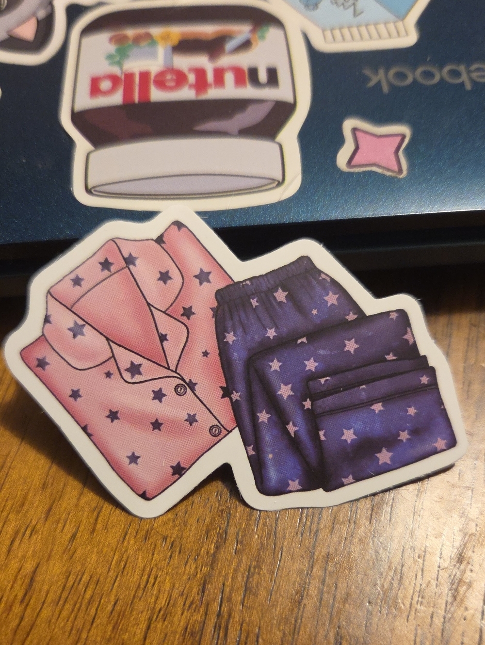 Women’s Star-Print Pajama Set Sticker - Pink & Purple